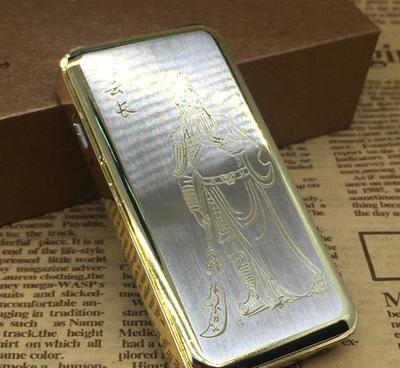 精装气电两用打火机 灵活双用，财富点火器
